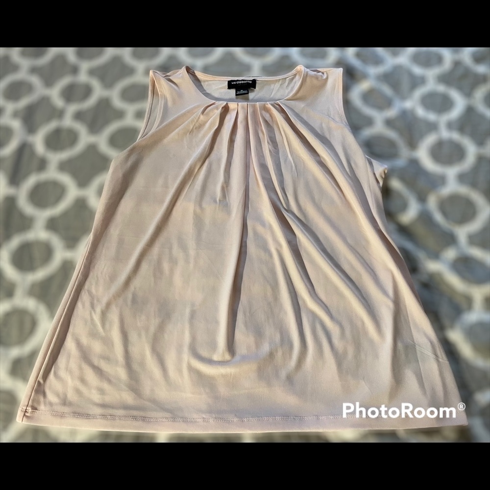 Liz Claiborne Career XL Blouse Pale Pink Top 👚
